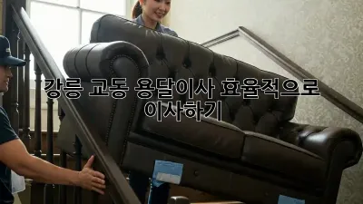 강릉 교동 용달이사, 효율적으로 이사하기