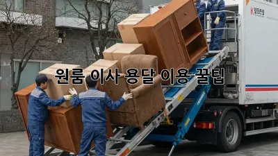 원룸 이사, 용달 이용 꿀팁! 💯